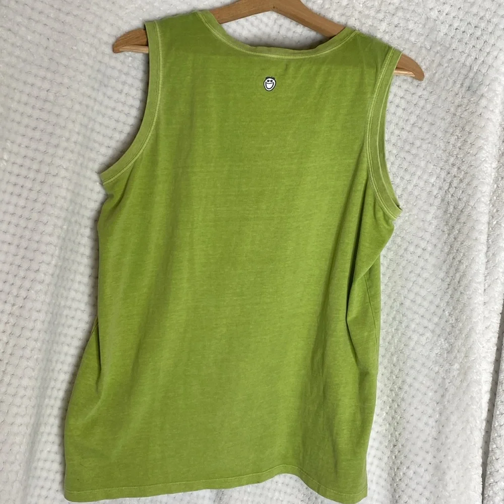 Life Is Good Women's Lime Green V-Neck Tank with Daisy Graphic - Picture 5 of 5
